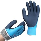 Guantes de trabajo de invierno resistentes al agua – DS Safety térmicos, guantes de invierno, guantes de trabajo de invierno, guantes de trabajo de doble capa de nailon aislados, color azul, talla 8/M